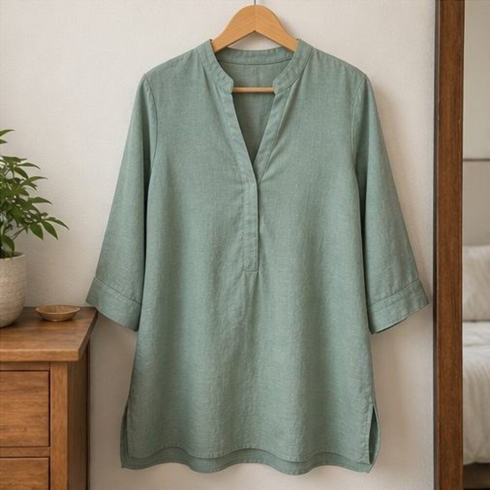 Blue Ruffle Blouse